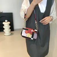 Women's Medium Pu Leather Geometric Streetwear Square Lock Clasp Underarm Bag main image 3