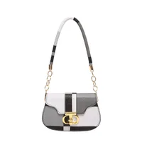 Women's Medium Pu Leather Geometric Streetwear Square Lock Clasp Underarm Bag main image 2