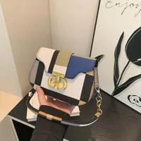 Women's Medium Pu Leather Geometric Streetwear Square Lock Clasp Underarm Bag sku image 4