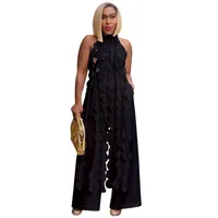 Holiday Street Women's Sexy Streetwear Solid Color Spandex Polyester Backless Pants Sets Pants Sets sku image 9