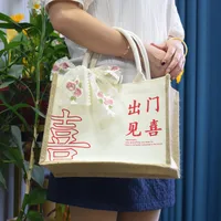 Canvas Bag In Stock MUJI Three-Dimensional Canvas Bag With Gift Float Enamelling Ribbon Portable Film Canvas Bag sku image 43