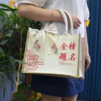 Canvas Bag In Stock MUJI Three-Dimensional Canvas Bag With Gift Float Enamelling Ribbon Portable Film Canvas Bag sku image 47