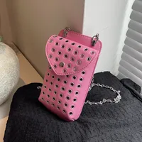 Women's Small Pu Leather Solid Color Streetwear Square Magnetic Buckle Phone Wallets main image 2