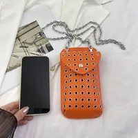 Women's Small Pu Leather Solid Color Streetwear Square Magnetic Buckle Phone Wallets main image 4