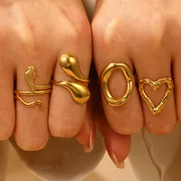 Vacation Simple Style Flower 304 Stainless Steel Plating Women's Rings main image 2