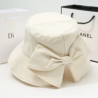 New Fisherman Hat Sunshade Sunscreen Tide Brand Face Showing Small Bucket Hat Women's New-style Early Spring And Autumn Split Bow Hat sku image 2