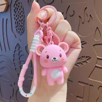 Cartoon Style Cute Bear PVC Hardware Women's Bag Pendant Keychain sku image 3