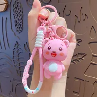 Cartoon Style Cute Bear PVC Hardware Women's Bag Pendant Keychain sku image 4