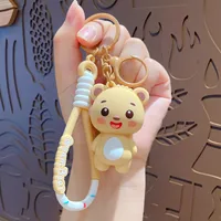 Cartoon Style Cute Bear PVC Hardware Women's Bag Pendant Keychain sku image 2
