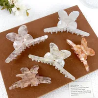 Women's Sweet Simple Style Bow Knot Acetic Acid Sheets Inlay Rhinestones Hair Claws main image 2