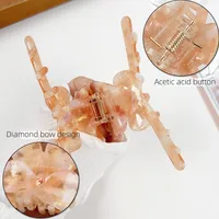 Women's Sweet Simple Style Bow Knot Acetic Acid Sheets Inlay Rhinestones Hair Claws main image 3