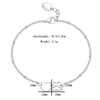 Elegant Cute Streetwear Heart Shape 304 Stainless Steel Bracelets In Bulk sku image 1