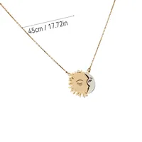 Wholesale Jewelry Modern Style Classic Style Commute Sun Moon 304 Stainless Steel None 18K Gold Plated Pendant Necklace main image 1