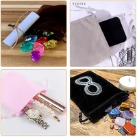 Black Flannel Pouch Pocket Drawstring Bundle Jewelry Package Bag Dustproof Storage Ornament Jewelry Flannel Bag Wholesale main image 2