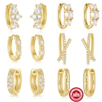 1 Pair Simple Style Solid Color Inlay Sterling Silver Rhinestones Earrings main image 1