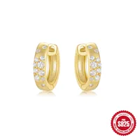 1 Pair Simple Style Solid Color Inlay Sterling Silver Rhinestones Earrings main image 4