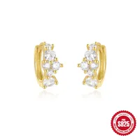 1 Pair Simple Style Solid Color Inlay Sterling Silver Rhinestones Earrings sku image 1
