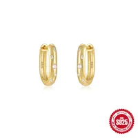 1 Pair Simple Style Solid Color Inlay Sterling Silver Rhinestones Earrings sku image 6