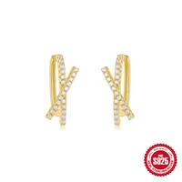 1 Pair Simple Style Solid Color Inlay Sterling Silver Rhinestones Earrings sku image 2