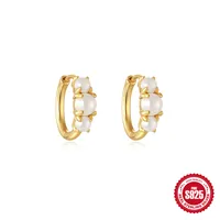 1 Pair Simple Style Solid Color Inlay Sterling Silver Rhinestones Earrings sku image 4