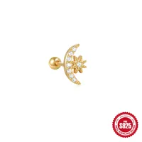 1 Piece 925 Sterling Silver Zircon Color Block Ear Studs sku image 3