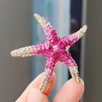 Marine Style Starfish Alloy Plating Inlay Rhinestones Women's Brooches main image 1