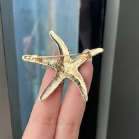 Marine Style Starfish Alloy Plating Inlay Rhinestones Women's Brooches main image 3