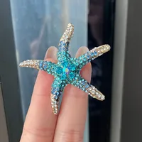 Marine Style Starfish Alloy Plating Inlay Rhinestones Women's Brooches sku image 1