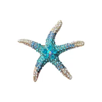 Marine Style Starfish Alloy Plating Inlay Rhinestones Women's Brooches main image 4