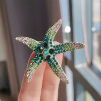 Marine Style Starfish Alloy Plating Inlay Rhinestones Women's Brooches sku image 4