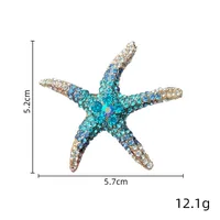 Marine Style Starfish Alloy Plating Inlay Rhinestones Women's Brooches main image 6