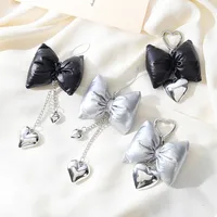 Cute Sweet Heart Shape Bow Knot Pu Leather Alloy Bag Pendant Mobile Phone Chain Keychain main image 1