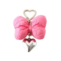 Sweet Heart Shape Bow Knot Cloth Bag Pendant Keychain main image 2
