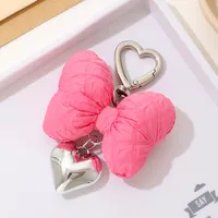 Sweet Heart Shape Bow Knot Cloth Bag Pendant Keychain sku image 5