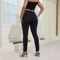 Women's Holiday Street Streetwear Solid Color Full Length Ripped Jeans main image 2