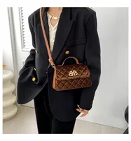 Women's Small Velvet Solid Color Elegant Vintage Style Streetwear Square Flip Cover Crossbody Bag sku image 4