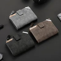 Men's Solid Color Pu Leather Side Zipper Small Wallets main image 1