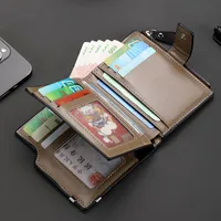 Men's Solid Color Pu Leather Side Zipper Small Wallets main image 3