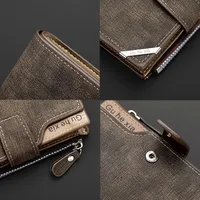 Men's Solid Color Pu Leather Side Zipper Small Wallets main image 4