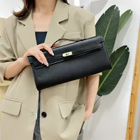 Women's Pu Leather Solid Color Elegant Square Lock Clasp Handbag main image 3