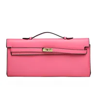 Women's Pu Leather Solid Color Elegant Square Lock Clasp Handbag main image 4