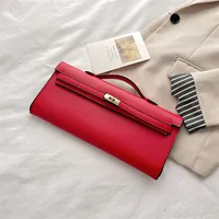 Women's Pu Leather Solid Color Elegant Square Lock Clasp Handbag sku image 1