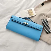Women's Pu Leather Solid Color Elegant Square Lock Clasp Handbag sku image 3