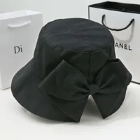 New Fisherman Hat Sunshade Sunscreen Tide Brand Face Showing Small Bucket Hat Women's New-style Early Spring And Autumn Split Bow Hat sku image 3