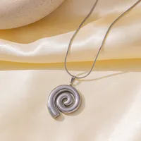 Wholesale Jewelry Casual Vintage Style Commute Spiral Stripe 304 Stainless Steel 18K Gold Plated Polishing Earrings Necklace main image 4