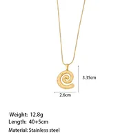 Wholesale Jewelry Casual Vintage Style Commute Spiral Stripe 304 Stainless Steel 18K Gold Plated Polishing Earrings Necklace main image 2