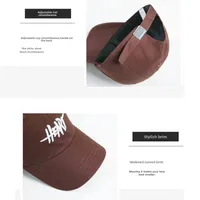 New Hat Women's Korean-style Fashionable Solid Color Embroidered Japanese Baseball Cap Women's Versatile Student Simple Sun Protection Peaked Cap main image 4