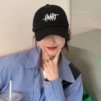 New Hat Women's Korean-style Fashionable Solid Color Embroidered Japanese Baseball Cap Women's Versatile Student Simple Sun Protection Peaked Cap sku image 1