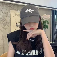 New Hat Women's Korean-style Fashionable Solid Color Embroidered Japanese Baseball Cap Women's Versatile Student Simple Sun Protection Peaked Cap sku image 2