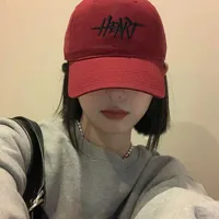 New Hat Women's Korean-style Fashionable Solid Color Embroidered Japanese Baseball Cap Women's Versatile Student Simple Sun Protection Peaked Cap sku image 3